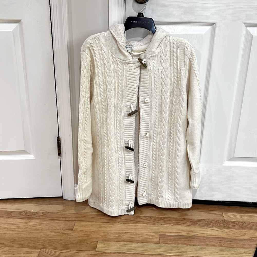 Heavy weight LL Bean wool blend sweater coat